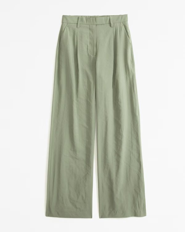 Women's A&F Harper Tailored Cupro Pant | Women's Bottoms | Abercrombie.com | Abercrombie & Fitch (US)