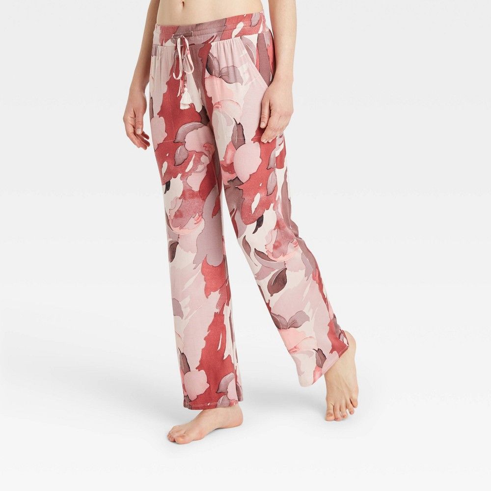 Women's Floral Print Beautifully Soft Pajama Pants - Stars Above Berry Pink XL | Target