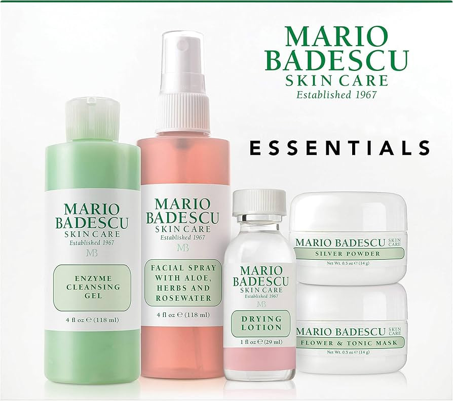 Mario Badescu Essentials 5 Piece Kit, Skincare Gift Set With Drying Lotion, Rose Water Facial Spr... | Amazon (US)