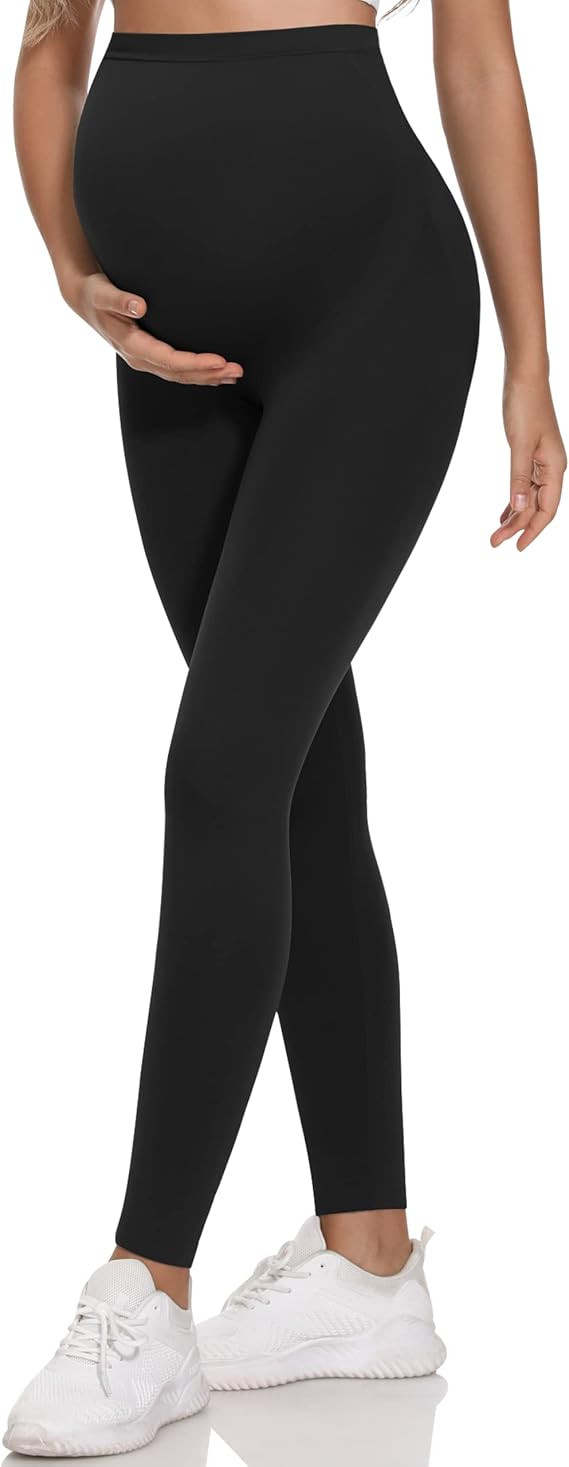 lilisilk Maternity Leggings Over The Belly Buttery Soft Casual Capri Leggings for Women Non-See-T... | Amazon (US)