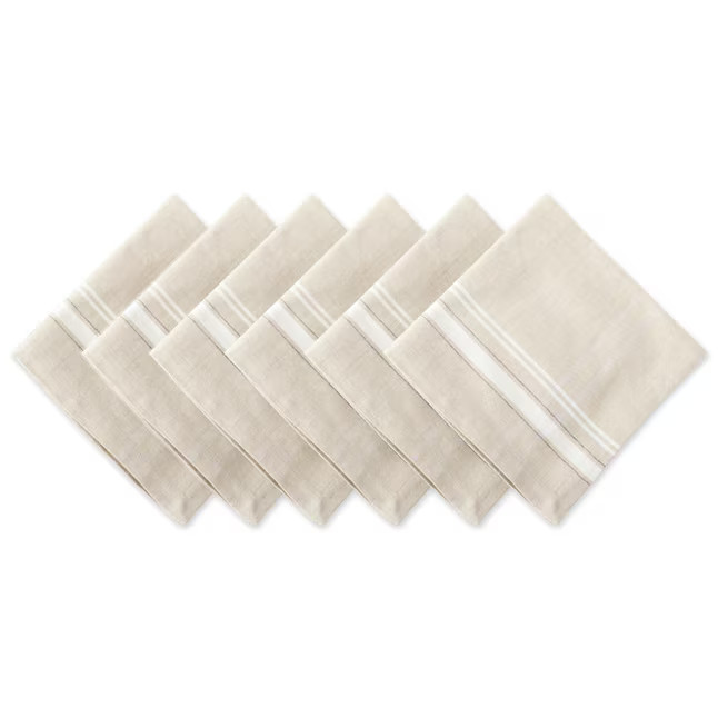DII White Square Dinner Napkins with Printed Design, Set of 6 - Easy Care, Machine Washable | Lowe's