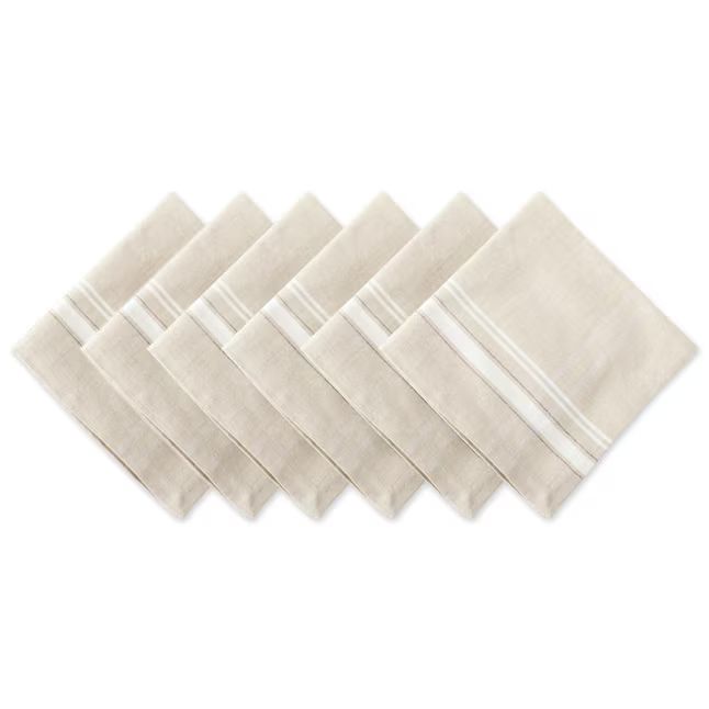 DII White Square Dinner Napkins with Printed Design, Set of 6 - Easy Care, Machine Washable | Lowe's