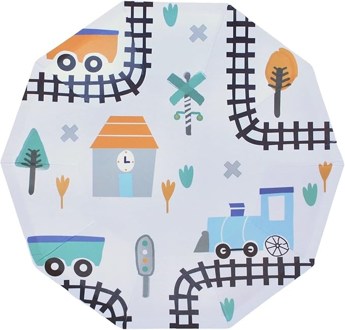 Vintage Steam Train Party Plates (Pack of 8) | Train Birthday Party Decorations | Amazon (US)