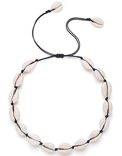 Amazon.com: Nackiy Handmade Sea Shell Necklace Choker For Women Summer Adjustable Natural Shell C... | Amazon (US)