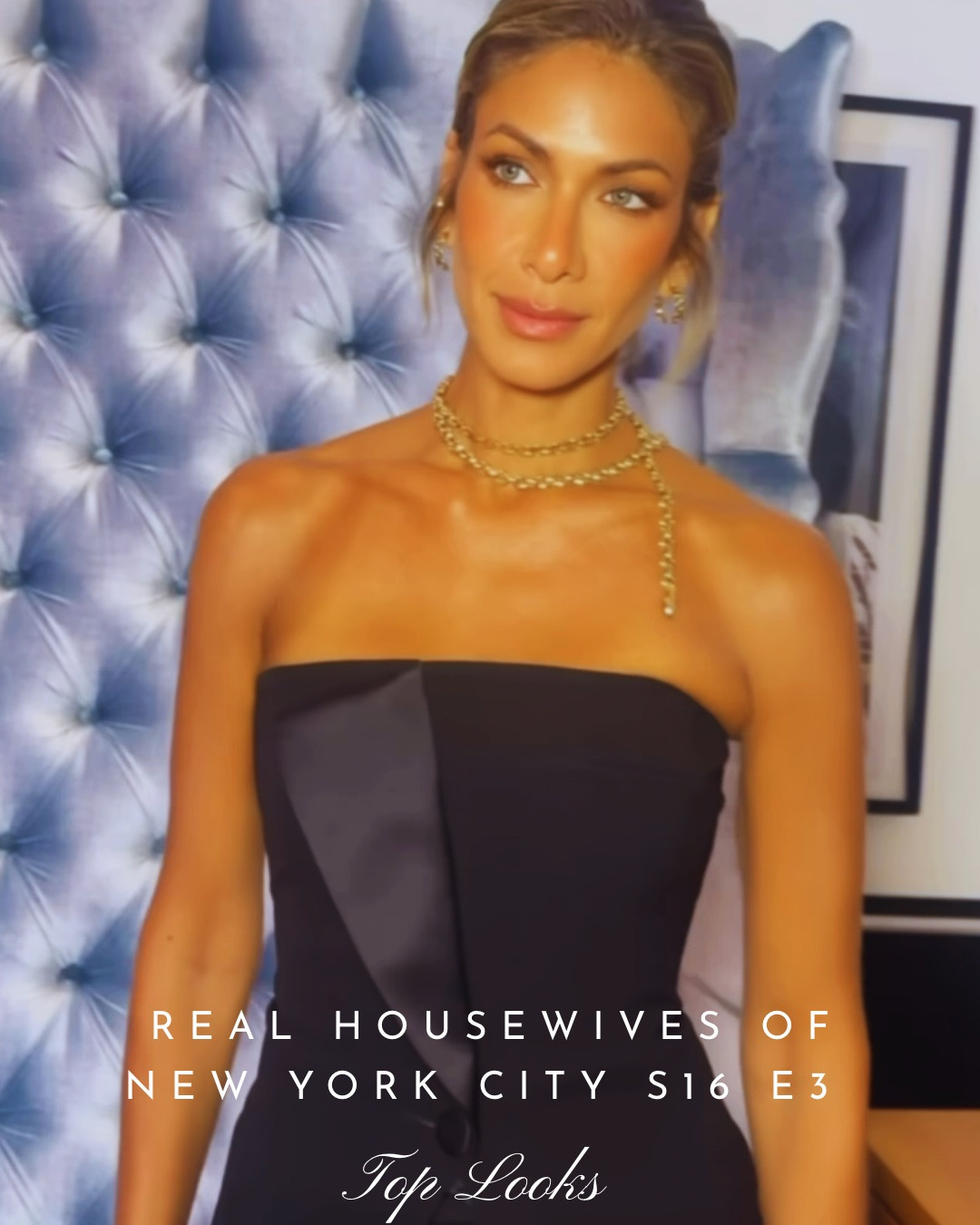 Real Housewives of New York Season 16 Episode 3 Top Looks / Not Linked: Erika’s Brown Leather Jacket, Jessel’s Grey Zip Up Jacket and Daisy’s cropped t shirt are all by The Frankie Shop / Erika’s Off White Tank Top is by Boa / Jessel’s Cape Top is by Source Unknown / Jessel’s Confessional Necklace is by Outhouse