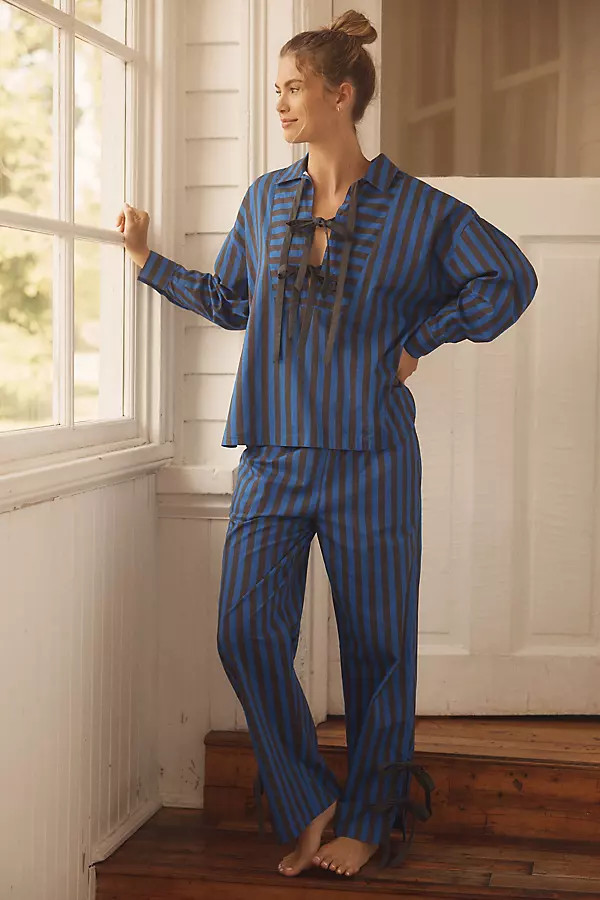 Damson Madder Floki Stripe Cotton Pajama Set | Anthropologie (US)