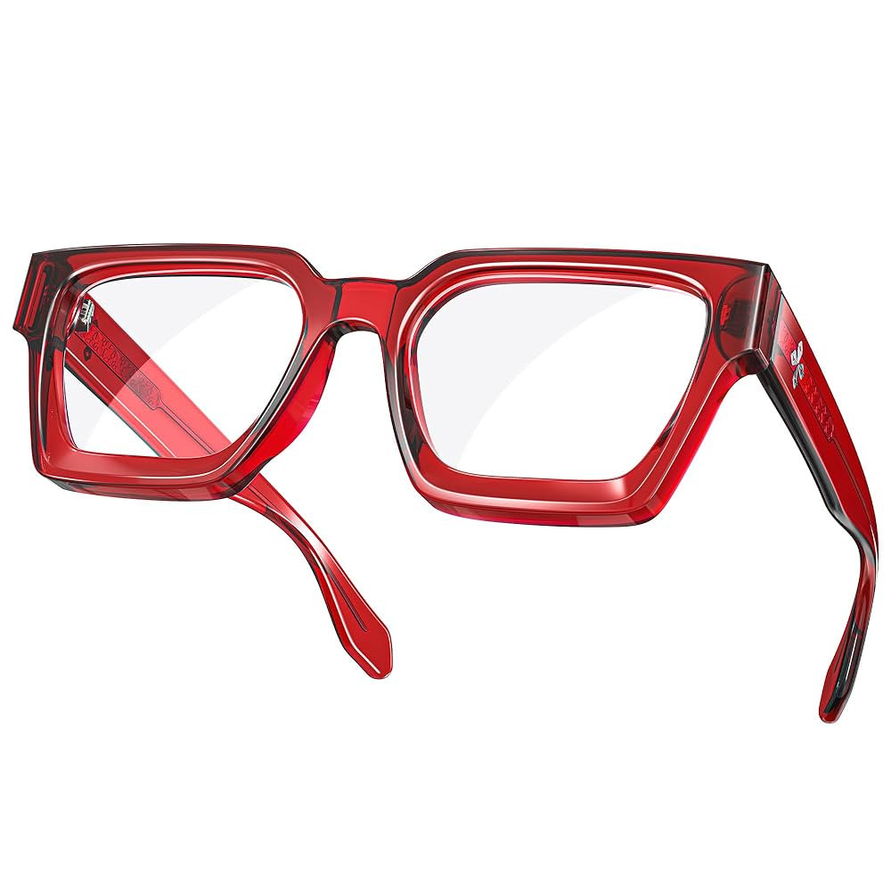 VISOONE Enhanced Version Rectangle Chic Preppy Look Blue Light Blocking Glasses for Women Men RIV... | Amazon (US)