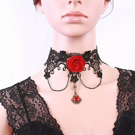 GAVONO Vintage Gothic Jewelry Goth Necklace Choker Vintage Rose Flower Gem Gothic | Walmart (US)