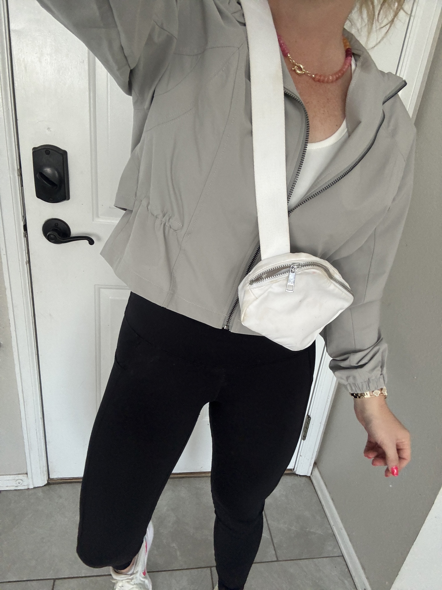 What I wore on our 3 mile walk — white tank top, lightweight cropped windbreaker, belt bag, and athletic leggings 






outfit inspo, outfit ideas, casual outfits amazon, amazon outfits every day, spring outfits 2026, Amazon activewear, spring jacket 

#LTKdayinmylife #LTKootd #LTKActive