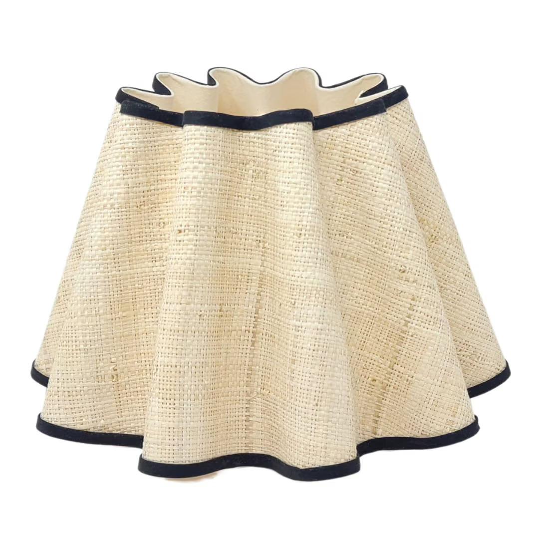 RAFFIA LAMPSHADE Raffia WAVY Natural Flat Bottom Lamp or Pendant Light - Etsy | Etsy (US)