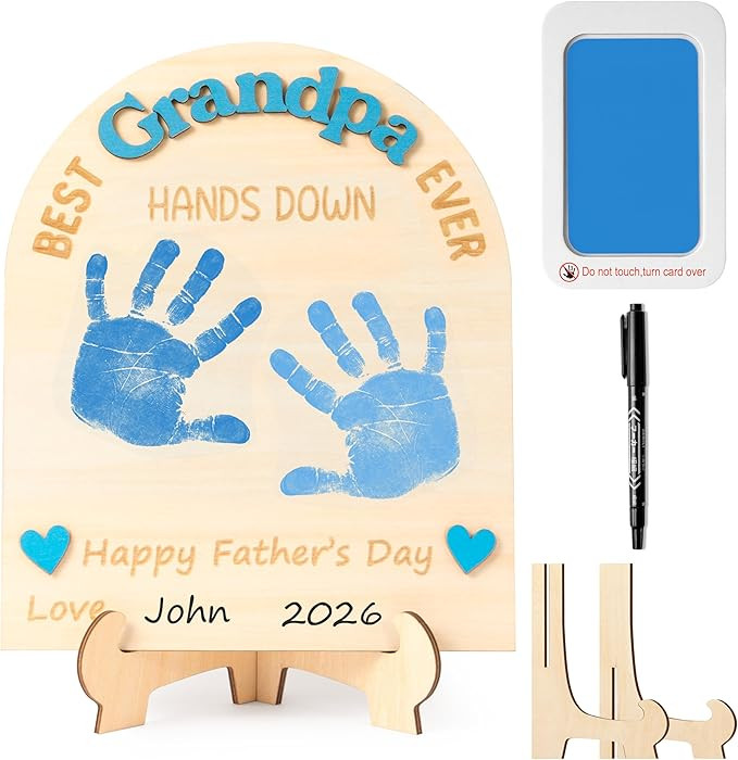 R HORSE Best Grandpa Ever Gifts - 3D DIY Baby Handprint Art Sign for Grandpa Father’s Day Gift ... | Amazon (US)