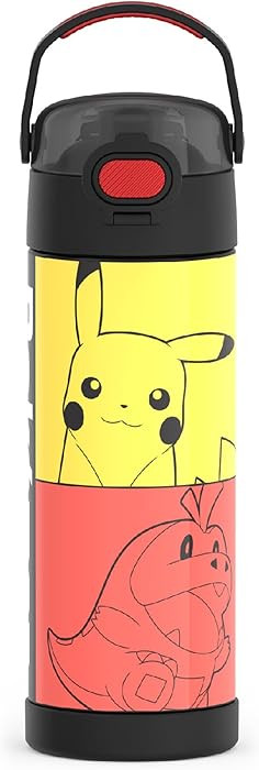 THERMOS FUNTAINER 16 Ounce Stainless Steel Vacuum Insulated Bottle with Wide Spout Lid, Pokemon | Amazon (US)