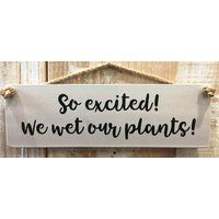 So Excited We Wet Our Plants Hanging Garden Plaque Sign | Etsy (UK)