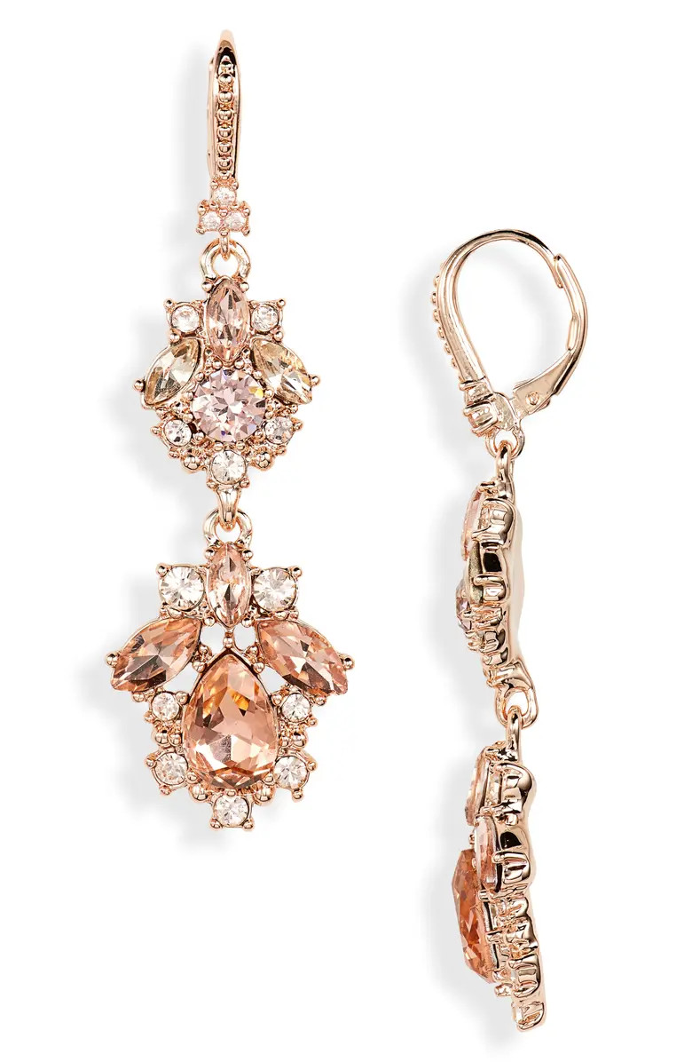 Marchesa Crystal Cluster Double Drop Earrings | Nordstrom | Nordstrom