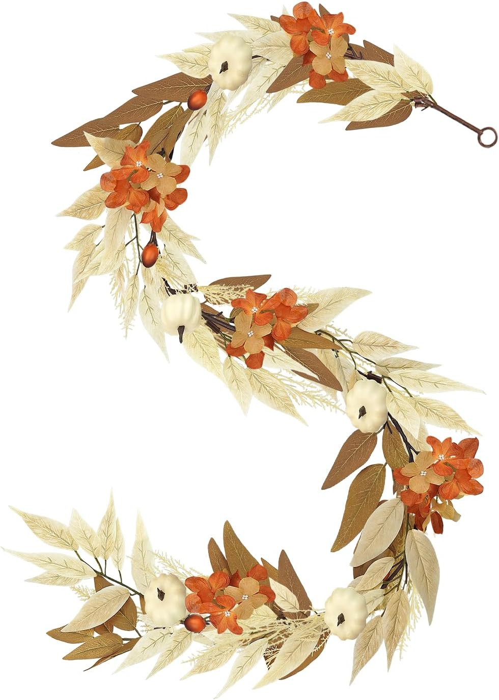 Artmag Fall Garland-6Ft Autumn Maple Leaf Hanging Vine Pumpkins Artificial Foliage Garland for Fa... | Amazon (US)