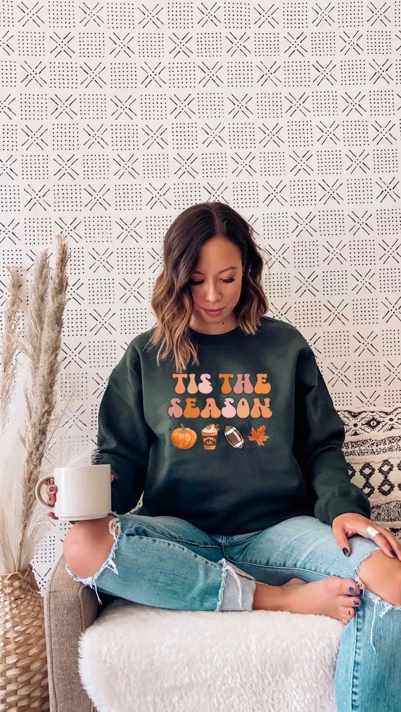 Coffee Fall Football and Halloween Tis the Season Sweatshirt - Etsy | Etsy (US)