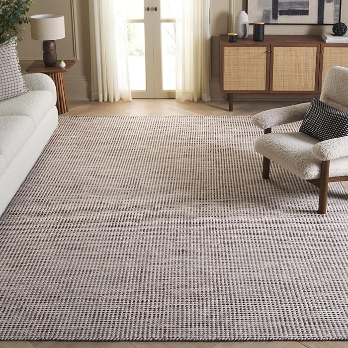 SAFAVIEH Area Rug 8x10 - Vermont Collection - Large - Brown & Ivory, Handmade Wool, Ideal for Liv... | Amazon (US)