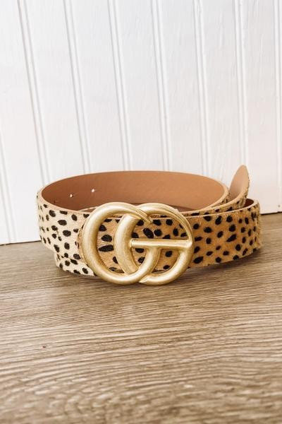 Large G Belt - Matte Light Spotted Leopard | Hazel and Olive