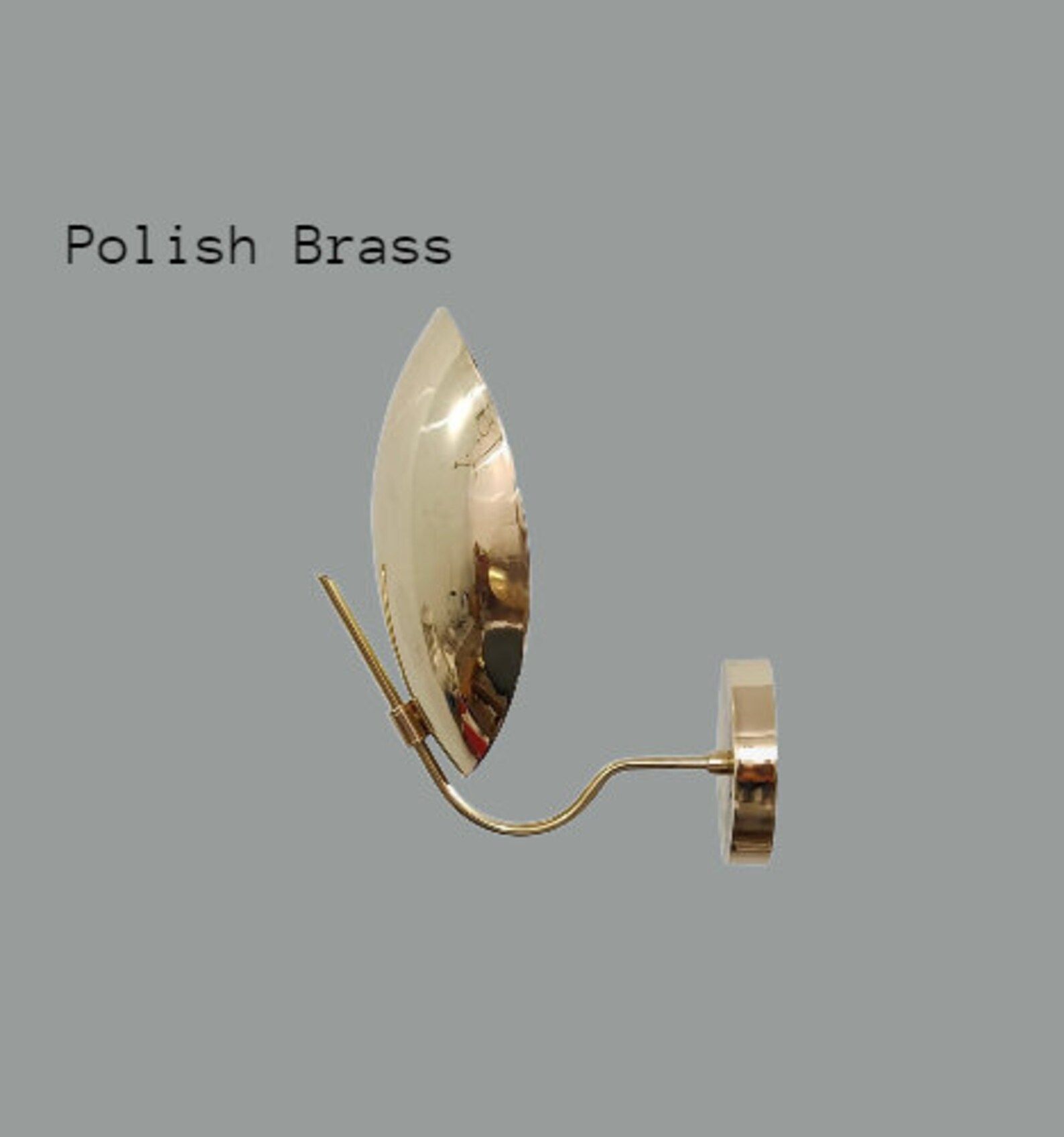 Raw Brass Curved Shade - Beetle Sconce - Mid century Lighting - Sputnik Lights - Italian Lights -... | Etsy (US)