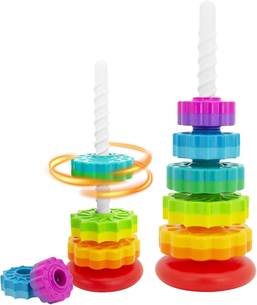 Baby Spin Stack Toy, Premium Stacking Toys for Kids, Spinning Stacking Toy for Babies and Toddler... | Amazon (US)