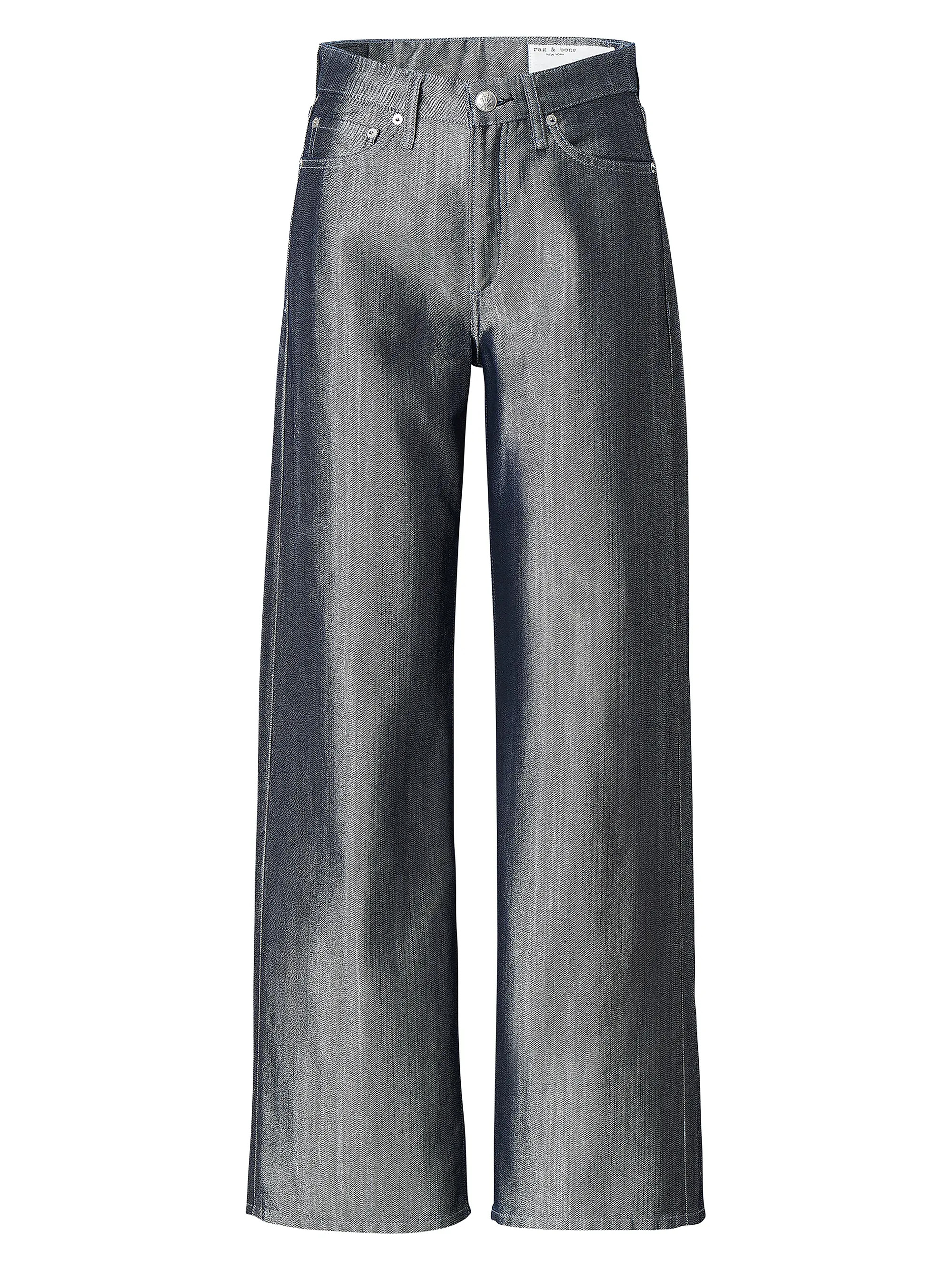 Logan Metallic High-Rise Wide-Leg Jeans | Saks Fifth Avenue
