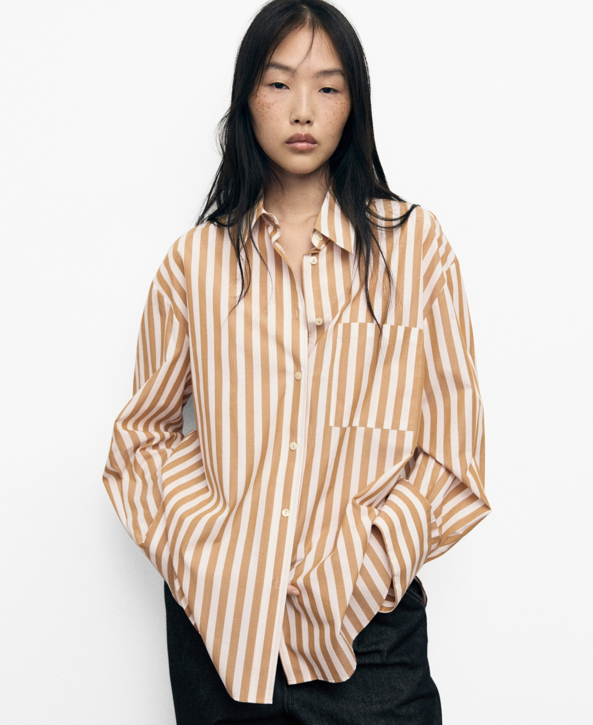 Mango Women's Oversize Striped Shirt - Off White | Macy's