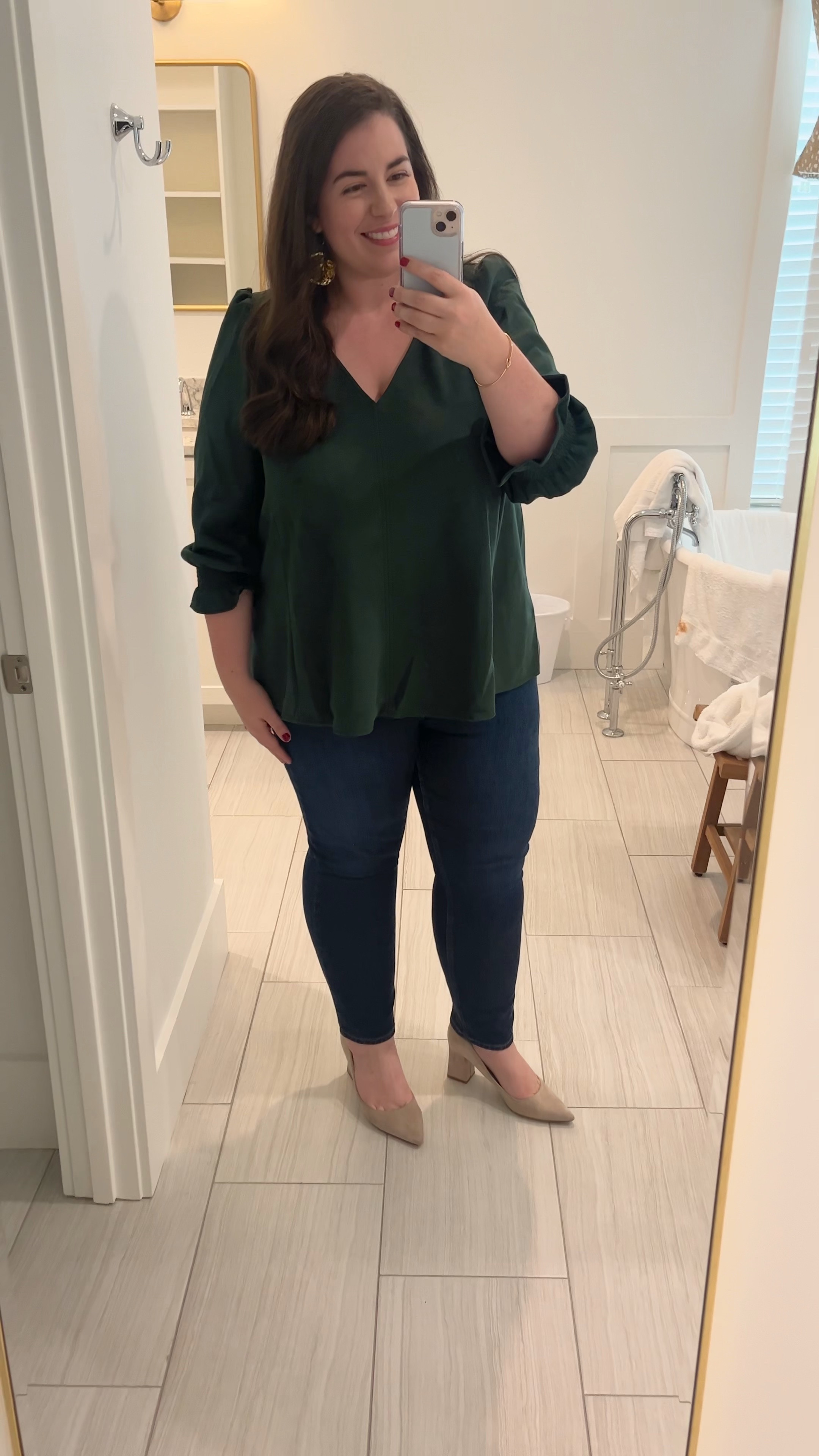 Such an easy, comfortable but put together look. I’m wearing an xxl in the top and 20 in the jeans (I’m normally an 18w for jeans). Shoes are true to size.

#LTKplussize #LTKshoecrush #LTKmidsize