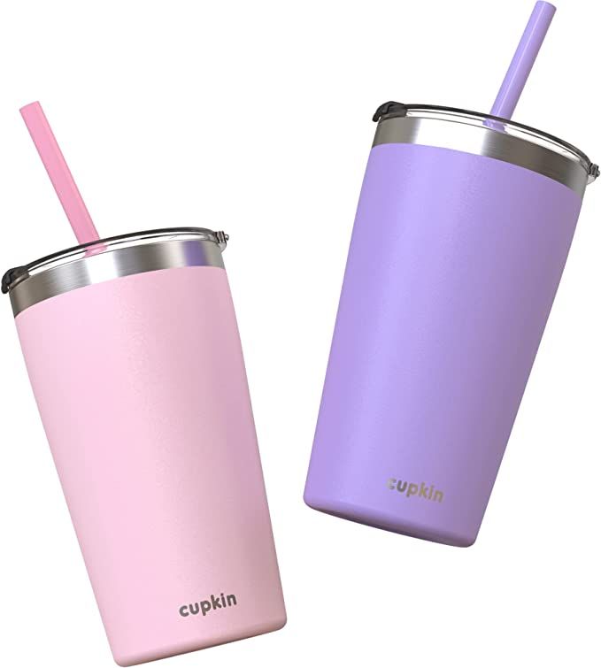 CUPKIN Toddler Tumblers - The Original 12 oz Stackable Stainless Steel Cups - Set of 2 Powder Coa... | Amazon (US)