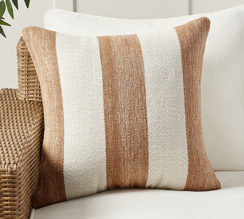 Classic Striped Handwoven Outdoor Throw Pillow | Pottery Barn (US)