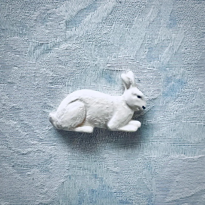 White Ceramic Bunny for Mosaic Garden Art, Mixed Media Stepping Stone, Hand Painted Tile - Etsy | Etsy (US)
