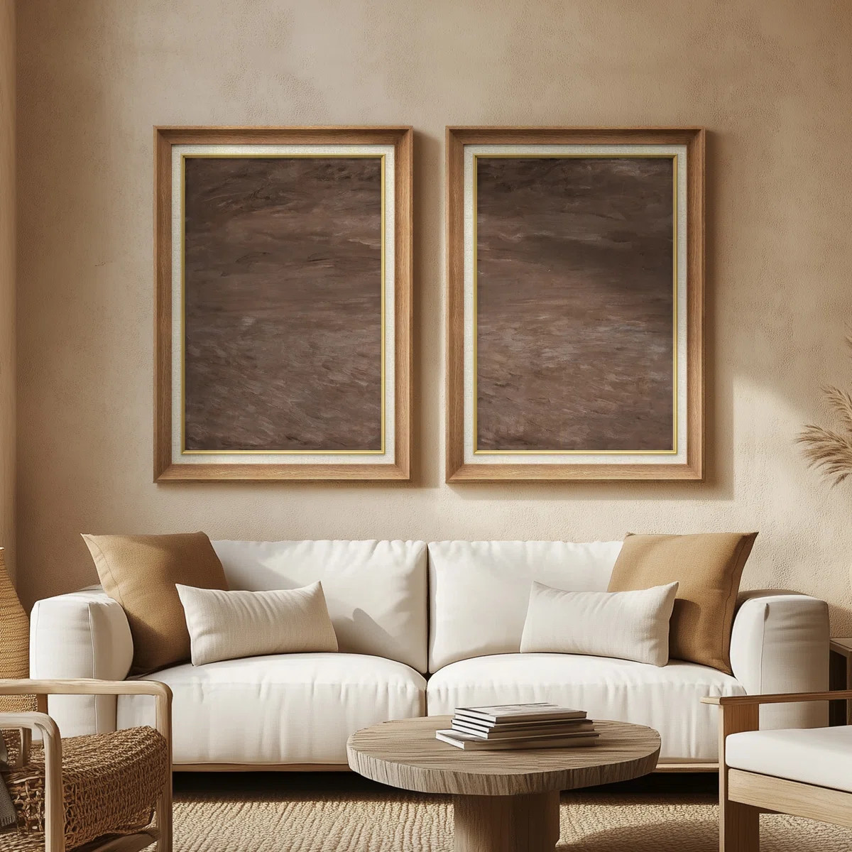 Set of 2 Premium Framed Art Artworks on Premium Canvas with 26"x36" Frame (Set of 2) | Wayfair North America