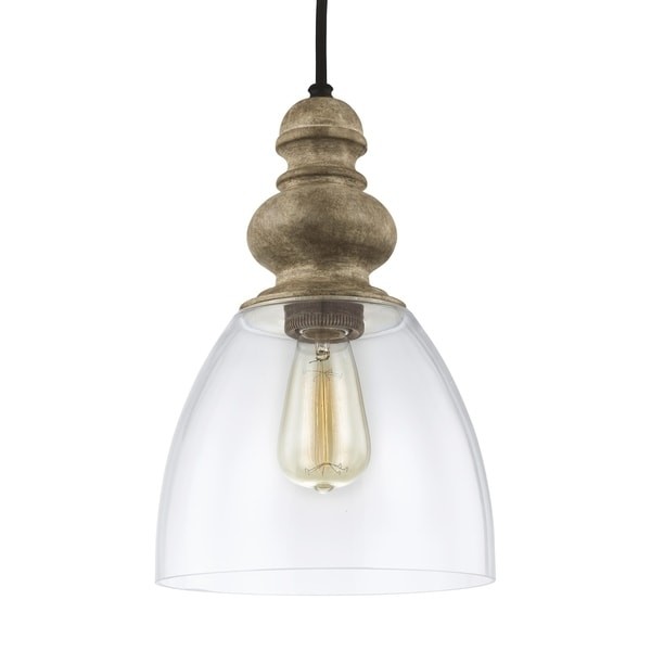 Feiss 1-light Driftwood / Dark Weathered Zinc Pendant | Bed Bath & Beyond