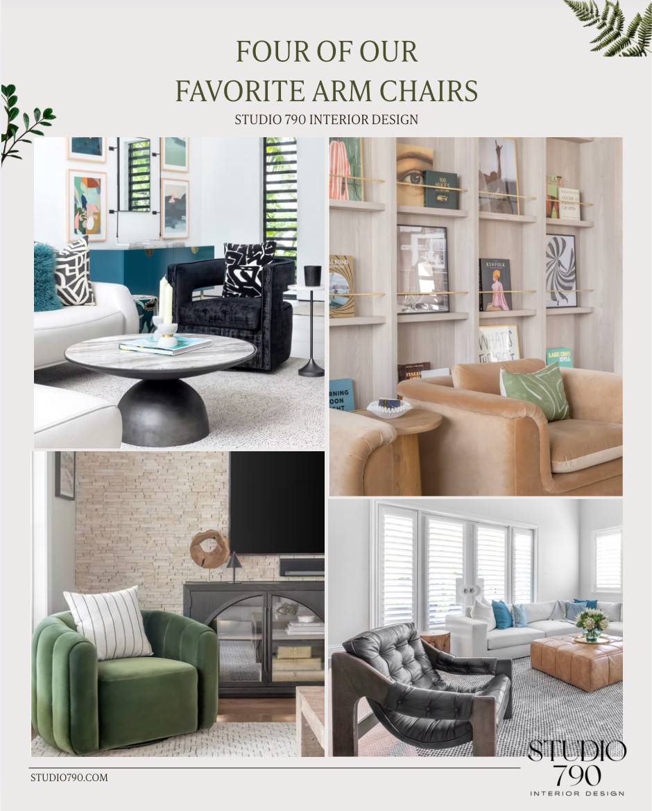 Four arm chairs we LOVE✨ From sculptural silhouettes to cozy statement seats, these are designer-approved favorites. 

 #LTKHome