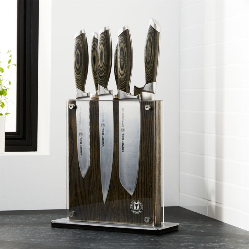 Schmidt Brothers Bonded Ash 7-Piece Knife Set + Reviews | Crate & Barrel | Crate & Barrel