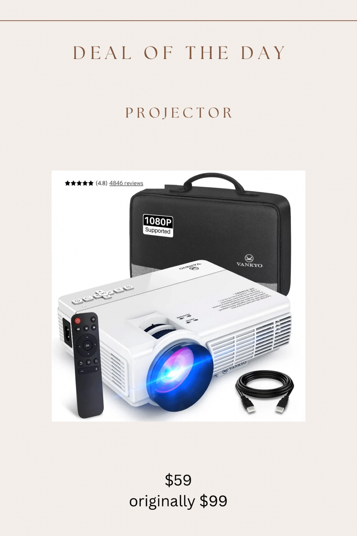 Highly rated projector is on sale for $59!! 

#LTKhome #LTKCyberWeek #LTKsalealert