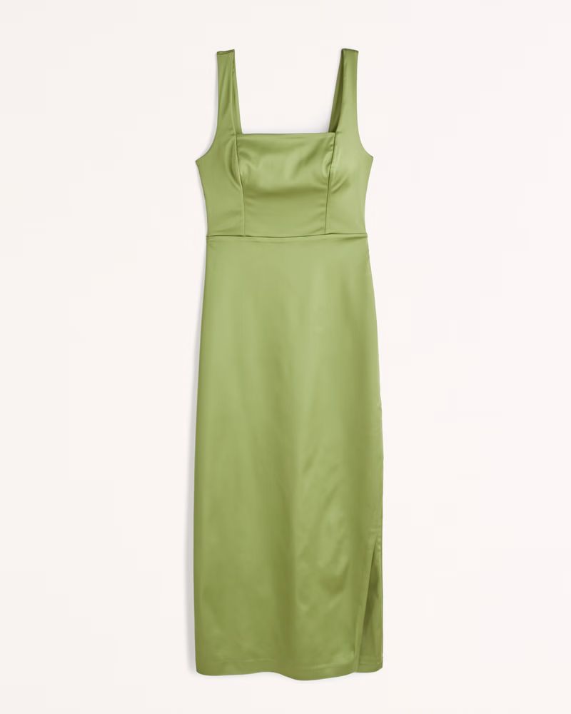 Squareneck Midi Dress | Abercrombie & Fitch (US)