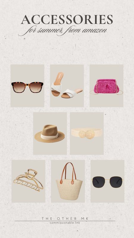 Summer accessories, Amazon summer accessories, sunglasses, straw hat, sandals, straw tote bag

#LTKStyleTip #LTKSeasonal