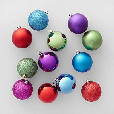 50ct 70mm Shatter Resistant Christmas Ornament Set Brights - Wondershop™ | Target