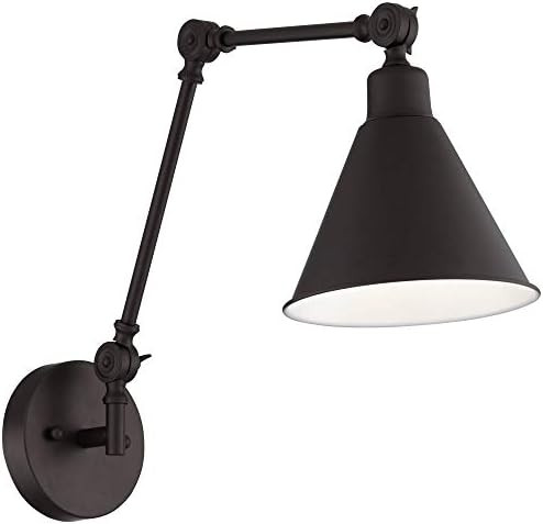 Wray Industrial Adjustable Swing Arm Wall Lamp Rich Bronze Metal Hardwired Light Fixture Up Down for | Amazon (US)