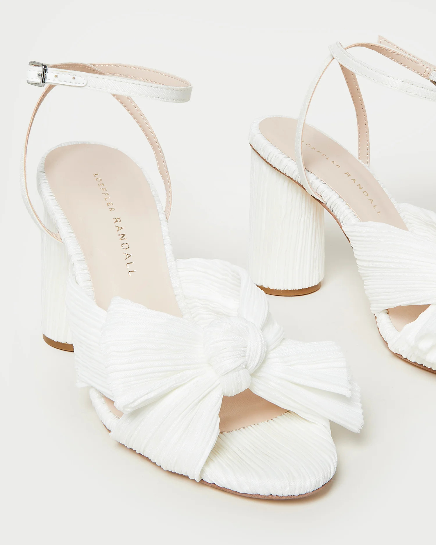 Camellia Pearl Pleated Bow Heel | Loeffler Randall