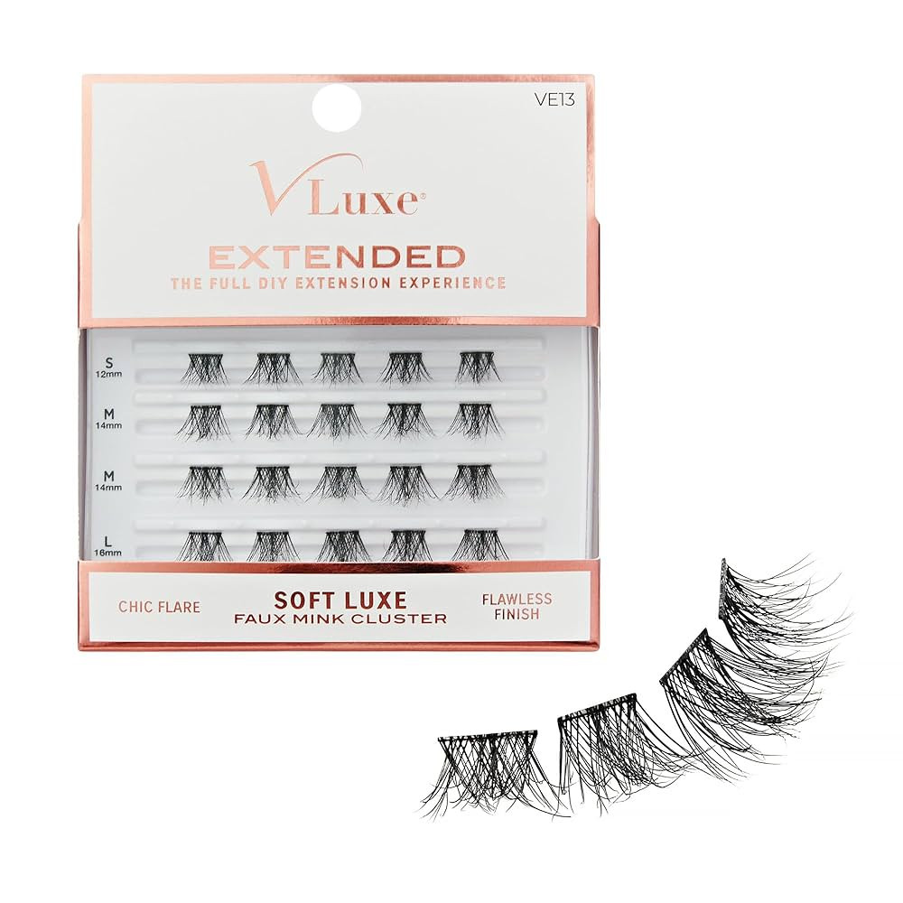 Amazon.com: VLuxe Soft Luxe Faux Mink Lash Cluster, 12-16mm Seamless DIY Lash Extensions, Volume ... | Amazon (US)