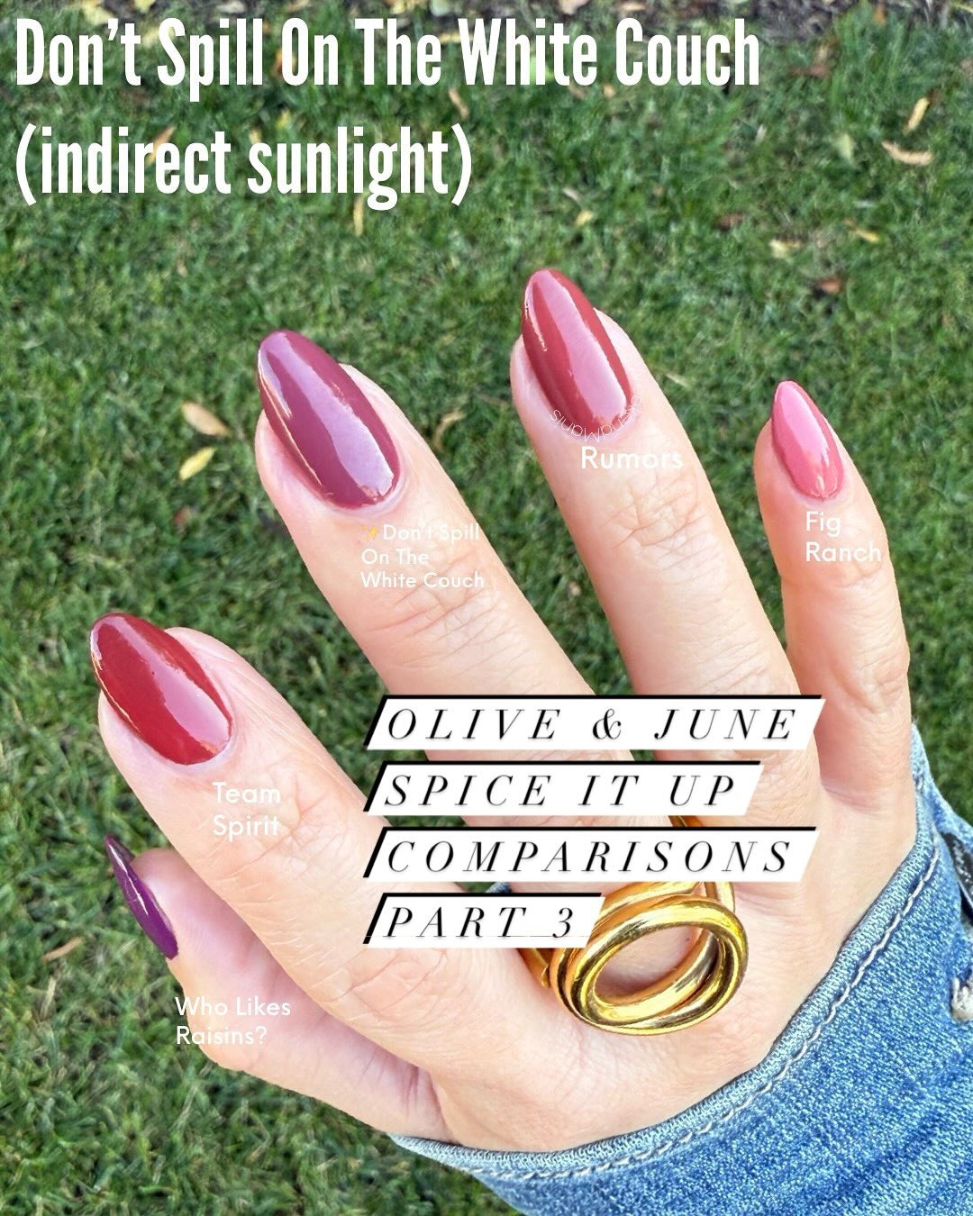 (PR) SURPRISE! For the first time ever, O&J is spicing things up with a new limited edition holiday collection, just in time to celebrate the Cyber Sale! Instead of $85 (a $138 value), you can snag the entire Holiday 2024 Collection with 7 polishes and all the tools you need, for only $63.75! ✨

🙏 I would be so grateful if you shopped with my link, and don’t forget to use 25OFF from 11/14 to 12/2/2024! Everything on OliveandJune.com is 25% off - it’s their best sale of the year and when I stock up on all gifts and essentials! 💞

🛋️ Don’t Spill On The White Couch: this is hard to place - it is brownish, purpley, mauve. It is a bit of a shade-shifter depending on what you put beside it. I can see this being a Fall favorite!

🍬 Candy Wrapper: super shiny silver foil pieces that are larger than the fine shimmer of Midnight Disco. It had good payoff in two coats on my natural nails! This will be super fun for holiday parties and NYE 🪩 It is slightly yellower than Midnight Disco, but still super shiny and silvery and very pretty!

If you miss the sale, you can always use CARINA20 for 20% off first Olive and June Systems. Link in bio ♥️ I am so grateful whenever you shop through my link, it helps me stay in the program and allows me to continue to do these type of posts for you! 

#oliveandjune #oliveandjunepartner #oliveyourmani #theinstantmani #pressonnails #ojnails #perfectnails #diymanicure #💅byPoppy #olivemymani #WeekendManis #quickdry #winternails #oliveandjunecandywrapper #oliveandjunesapphireseason #oliveandjunemilkchocolate #oliveandjunedontspillonthewhitecouch #oliveandjunemartinichrome #oliveandjunesplashofcran #oliveandjunepastmybedtime #blackfriday #cybersale

#LTKHoliday #LTKGiftGuide #LTKBeauty