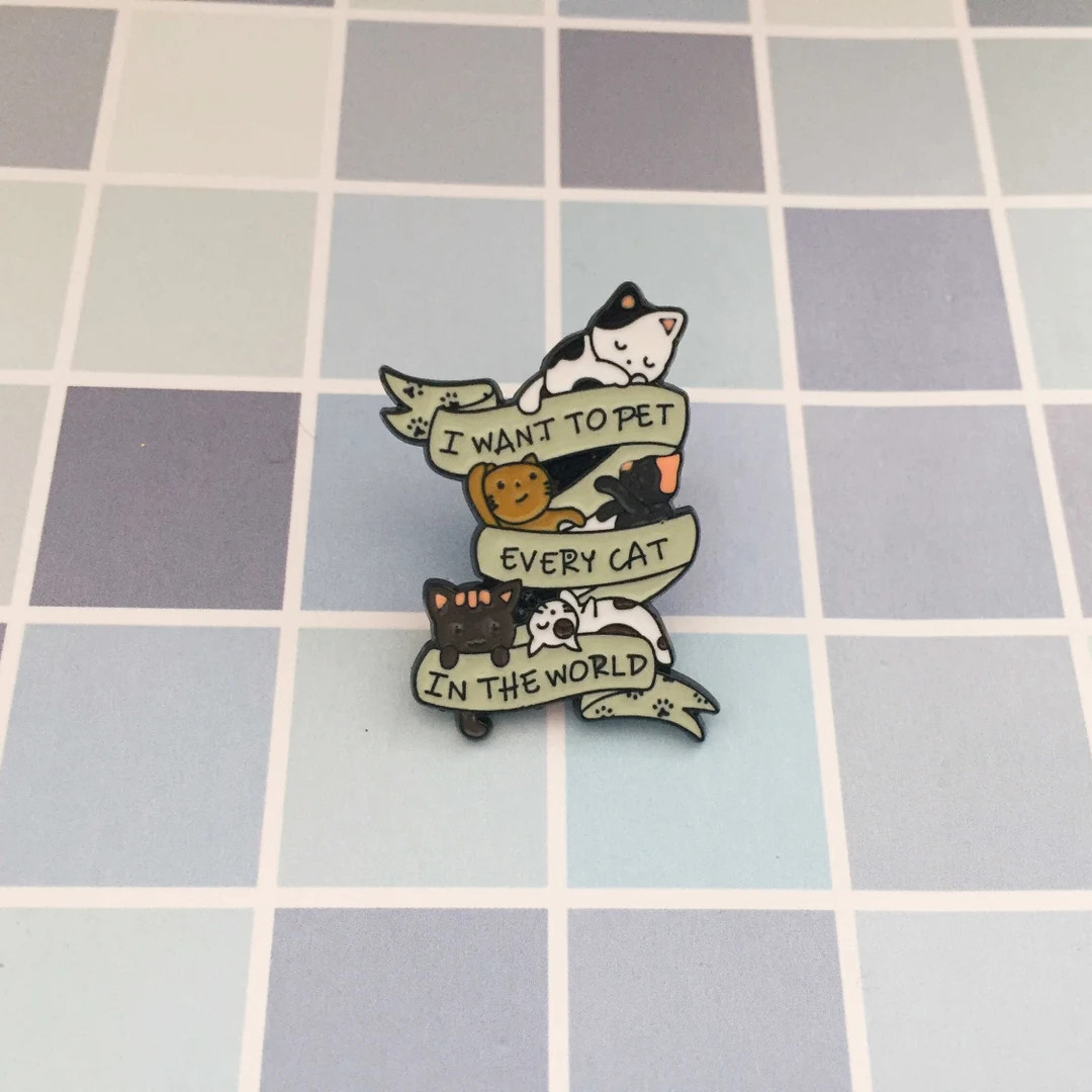 Cat i want to pet pin every cat enamel pins lapel pin hard enamel pin cute enamel pin kawaii pins... | Etsy (US)