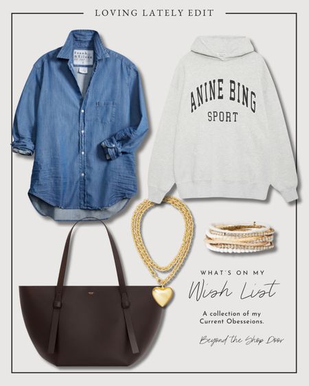 Loving Lately - What’s on my Wish List

Mother’s Day Wish List 😉

New From Anine Bing, Roxanne Assoulin, Leather Tote, Denim Shirt Trend.

#LTKover40 #LTKGiftGuide #LTKitbag