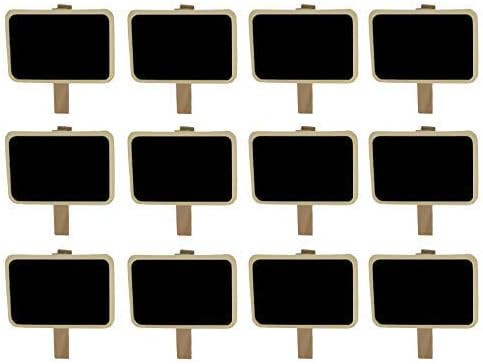 Miraclekoo 12 Mini Retangle Chalkboard Blackboard with Wooden Clip Message Board Signs and Labels... | Amazon (US)