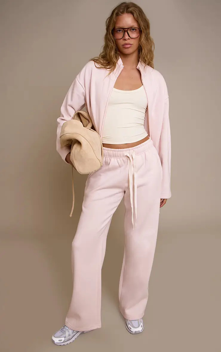 Baby Pink Contrast Drawcord Joggers | PrettyLittleThing UK