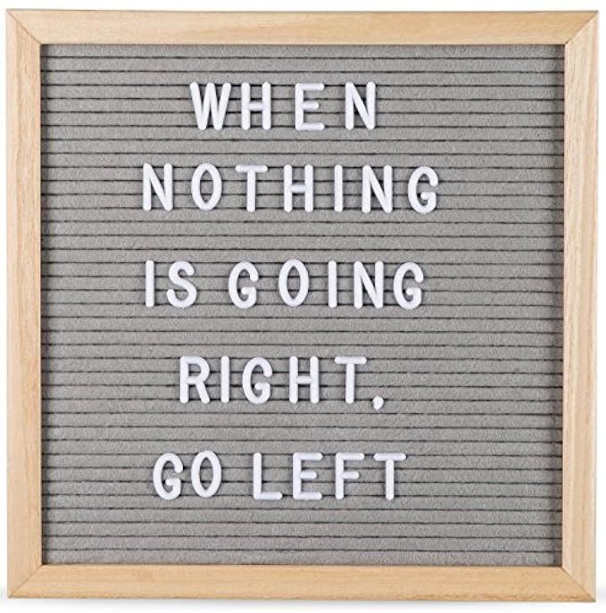 Felt Letter Board by Momentum Home | 12 Inch x 12 Inch Wood Frame with 150 Letter Board Letters | Gr | Amazon (US)