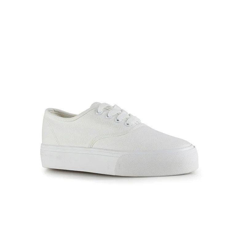Lace Up Women's Canvas Sneakers in White | Walmart (US)