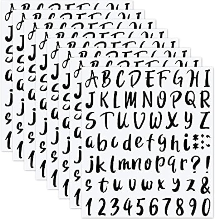Outus Valentine's Day 576 Pieces 8 Sheets Letters Stickers Self Adhesive Vinyl Letter Alphabet Nu... | Amazon (US)