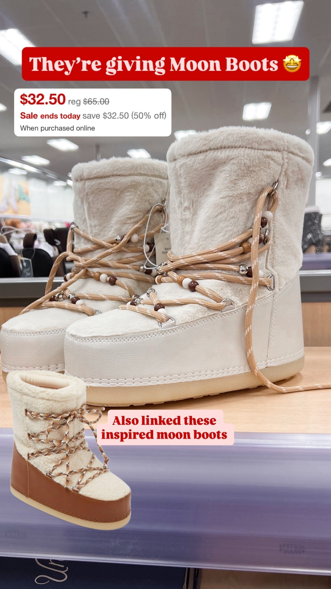 Moon boots inspired at Target / winter boots on such a good deal today for 50% off 

#LTKSaleAlert #LTKFindsUnder100 #LTKCyberWeek